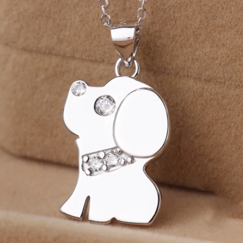925 Sterling Silver Necklace Pendant chains Cartoon Dog for Women Fashion jewelry Wedding Birthday Party Gift pendant necklace silver necklace silver pendant silver necklace charms
