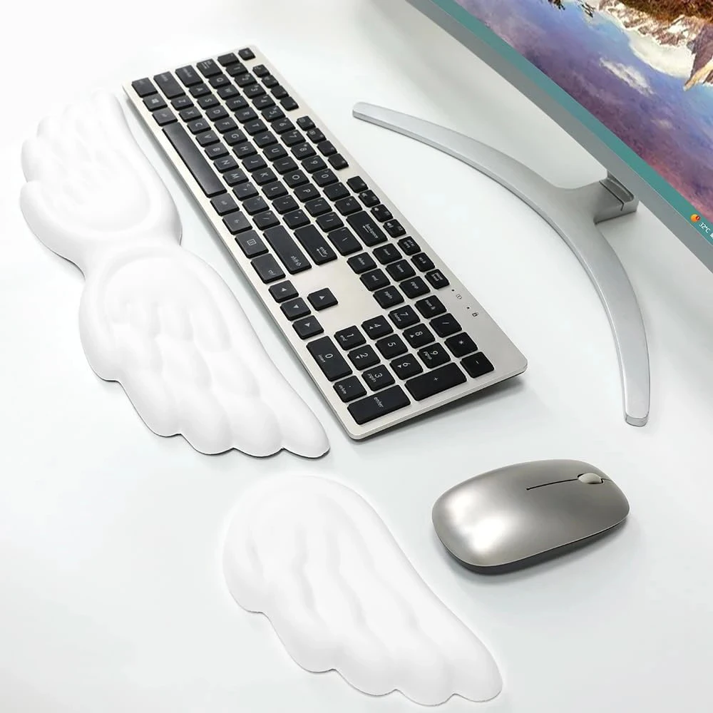 Mechanical Keyboard Mouse Wrist Rest PC Computer Keyboard Laptops Angel Wing Memory Foam Mouse Cushion Support Pad Wrist Support