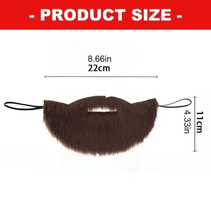 39BB Accessorio per barba da palcoscenico per costume da barba Marrone, effetto capelli, per feste cosplay e styling dei - immagine 6