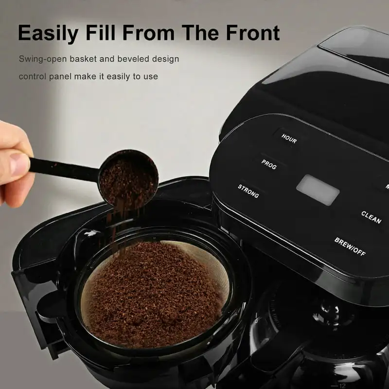 Bonsenkitchen 12-Cup Programmable Drip Coffee Maker, Front Fill Coffee  Ground, 2 Hours Warming, 1.8L Large Tank,CM8102 - AliExpress