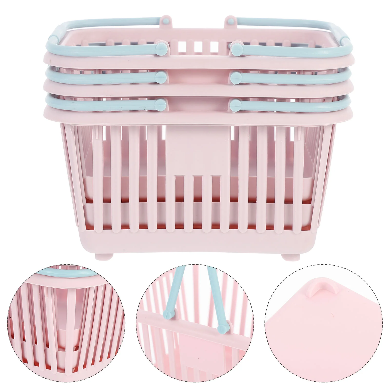 

3 Pcs Storage Basket Shopping Home Vegetable Baskets Handheld Drawer Fruit Office Bins