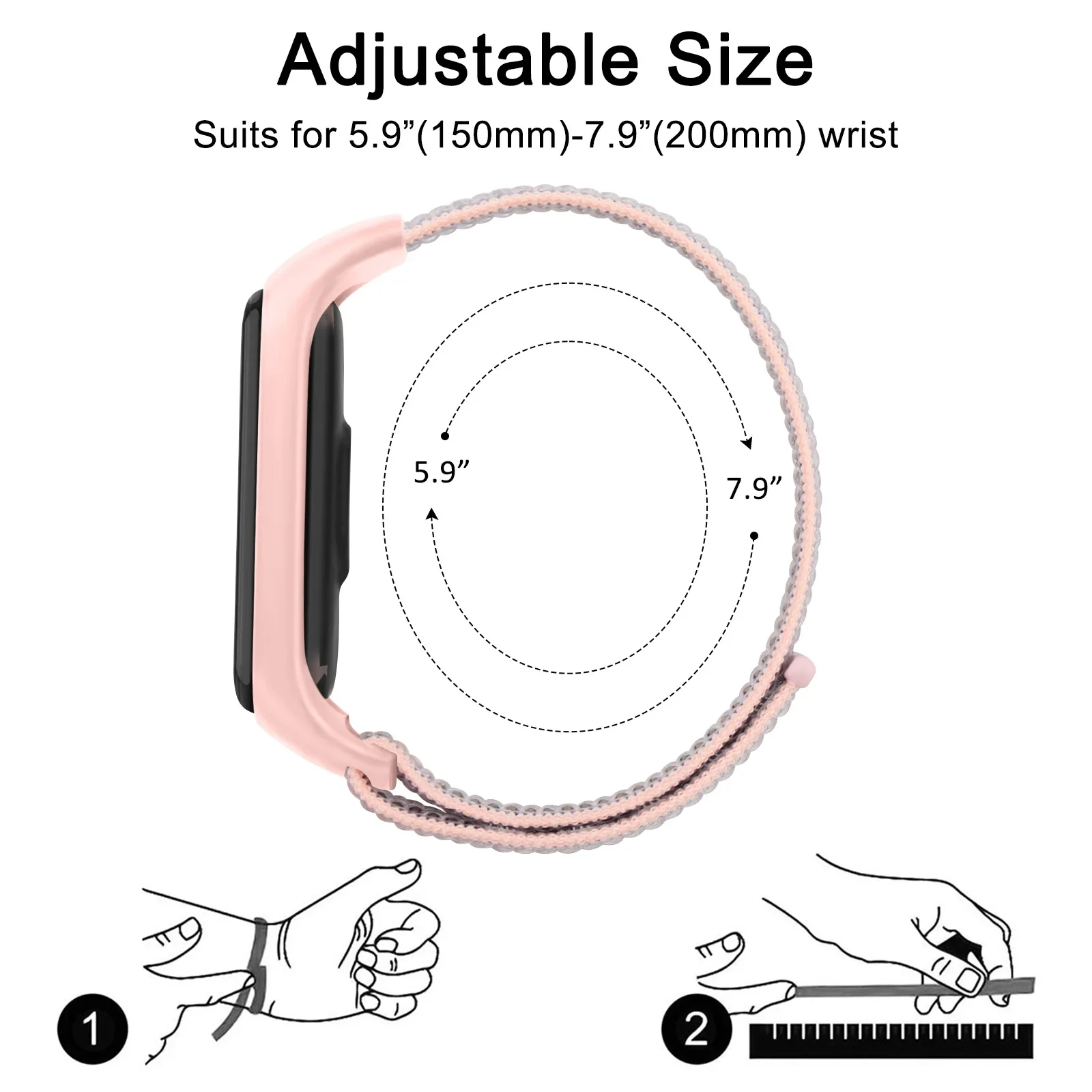รูปสินค้า สายนาฬิกาสำหรับ Xiaomi Mi Band 5/6/7 สายคล้องห่วงกีฬา นิ่มสบาย ทนทาน