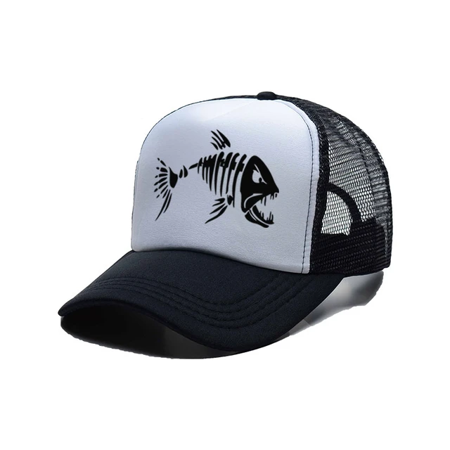 Fishbone Trucker Cap Men Fishing Skeleton Baseball Caps Summer Fisher Man  Mesh hats for women dropshipping designer cap men - AliExpress