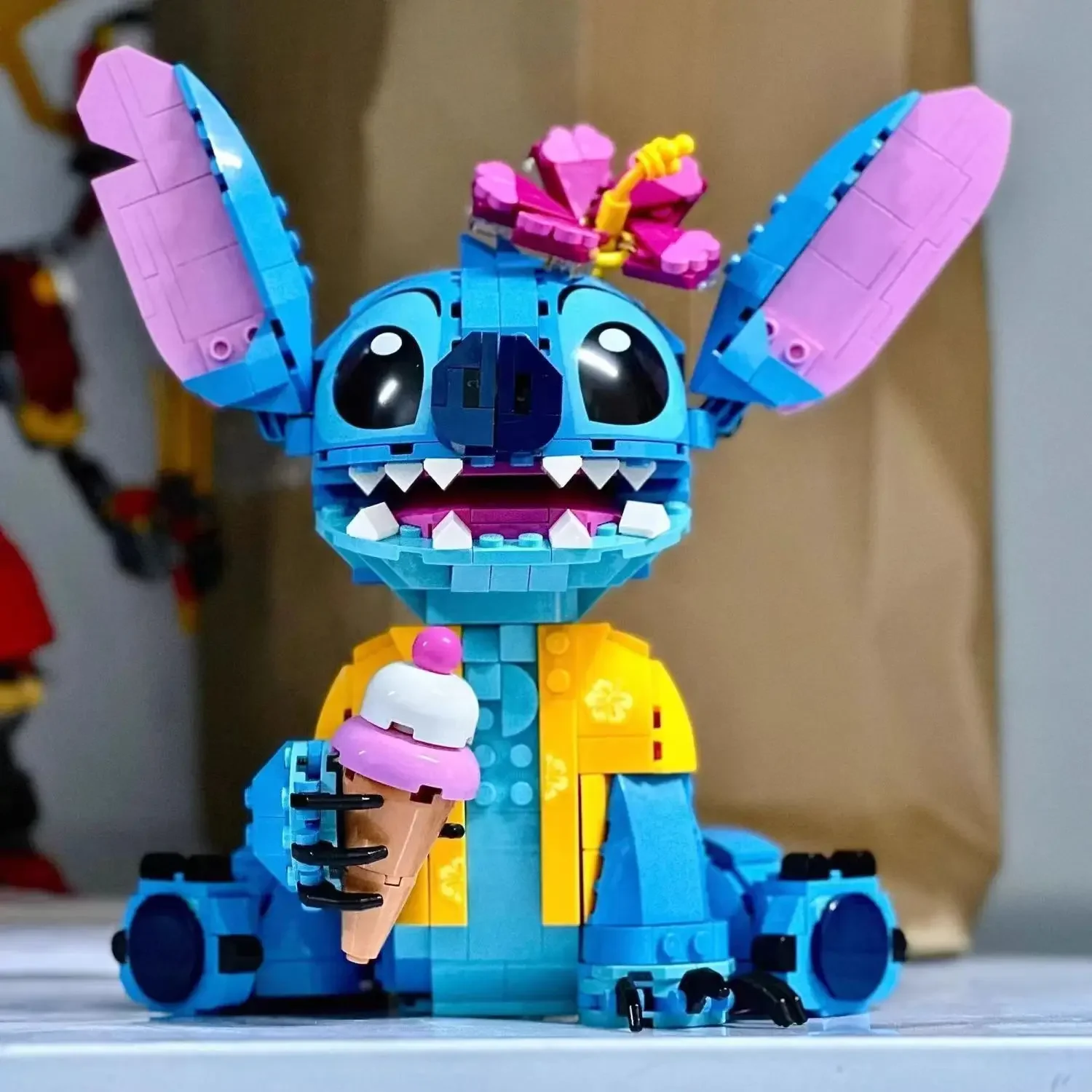 700+PCS Cute Stitch Assembling Building Blocks Children 3D Model Puzzle Assembly Toys Birthday Gift Display Decoration 3