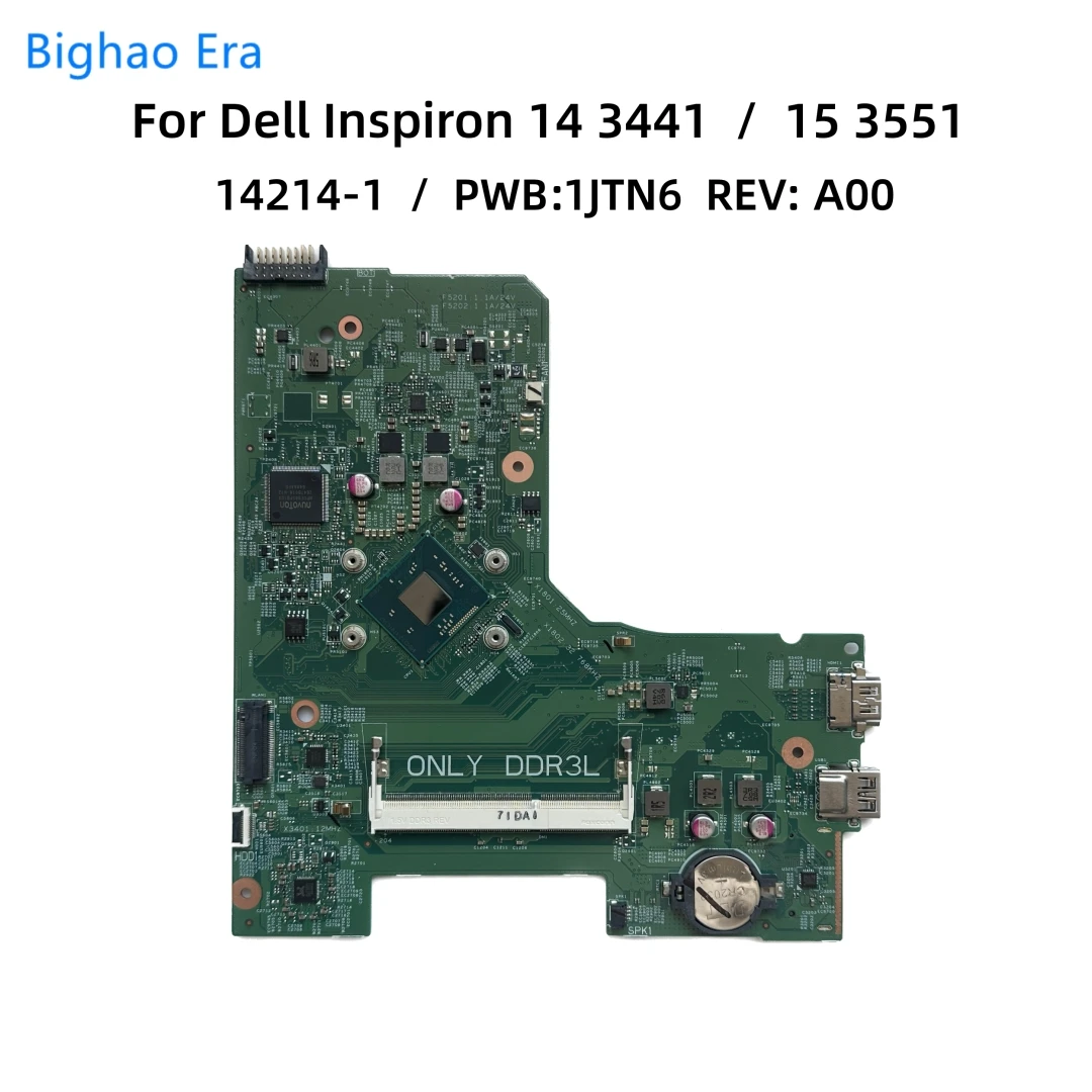 

Материнская плата для ноутбука Dell Inspiron 14 3451 15 3551 с процессором Intel N2840 DDR3L PWB:1JTN6 14214-1 CN-0H9V44 0H9V44 H9V44