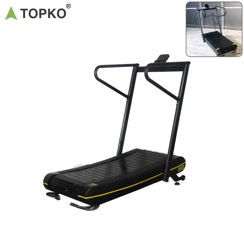 TOPKO Commercial self-generating no power line non-motorized curved manual treadmill mechanical curved treadmill