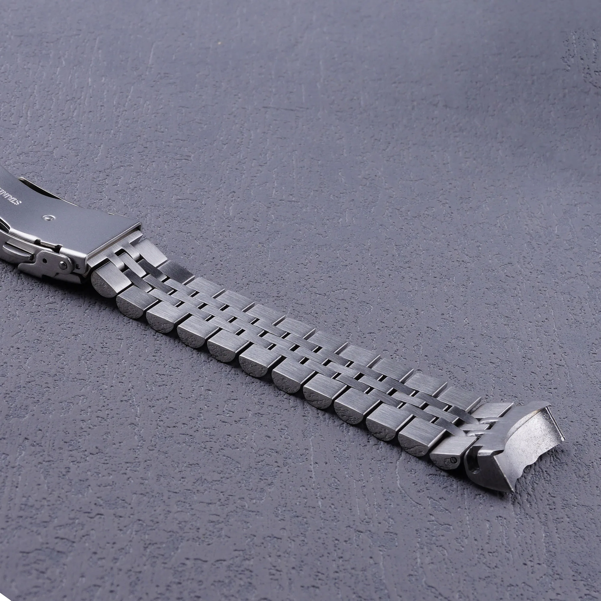 For Seiko Black Samurai SRPF79 22mm Silver Solid Curved End