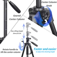 INNOREL RT20 184cm Height Camera Tripod Lightweight Travel Professional Stand for DSLR Cellphone Camcorder Gopro Fill-in Light - Image 4