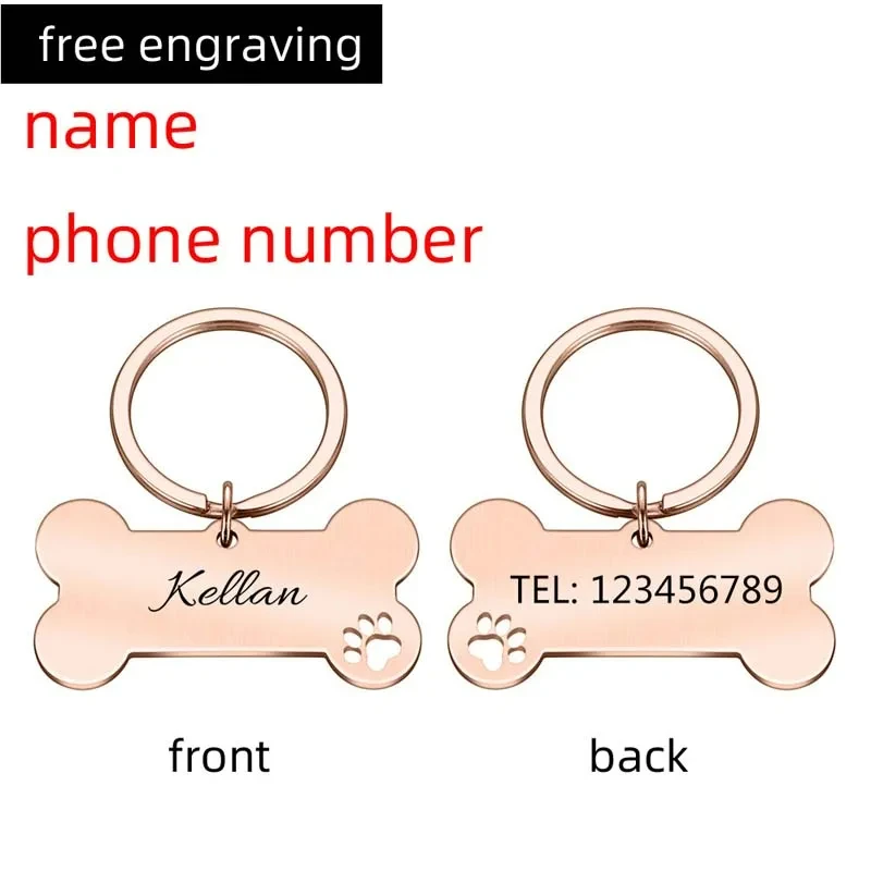 Pet ID Tags Dog Collar Tags Pet ID Medal Pendant Personalized Pet Cat Dog ID Tag Engraved Anti-lost Pet Nameplate Tags For Dog Cat Puppy Name Tag Supplies