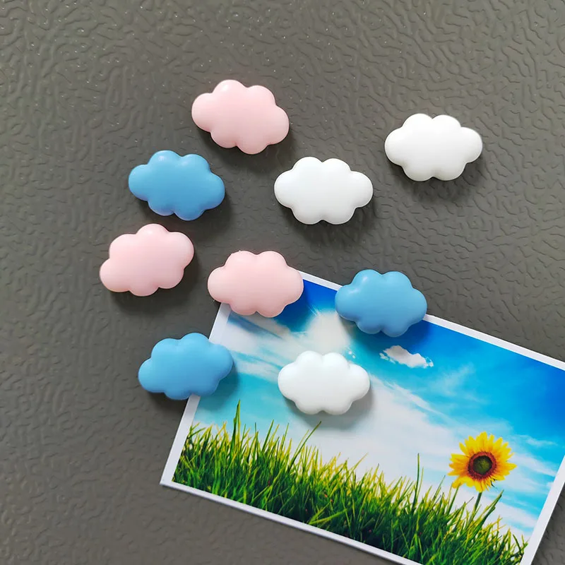5pcs Colorful Resin Cloud Refrigerator Magnets Decorative Home and DIY Photo Stickers