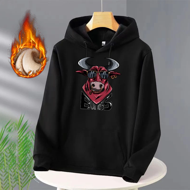 

Cartoon The bull is smoking a printr Anime Hoodies Women Sweatshirts Kawaii Streetwear Female Aesthetic Harajuku Tops