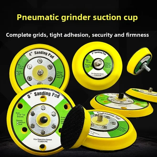 5pcs 5-Inch Air Grinding Base Plate with Assorted Sanding Discs and Polishing Pads-Perfect for DIY Projects