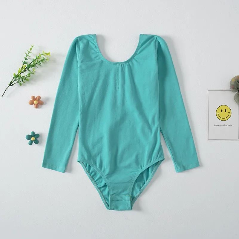 Kids Cotton Ballet Dance Leotard 8 Color Long Sleeve for girls Ballet tights Girl Teenage Ballet Gymnastic ballet leotard dance leotard girls dance costumes