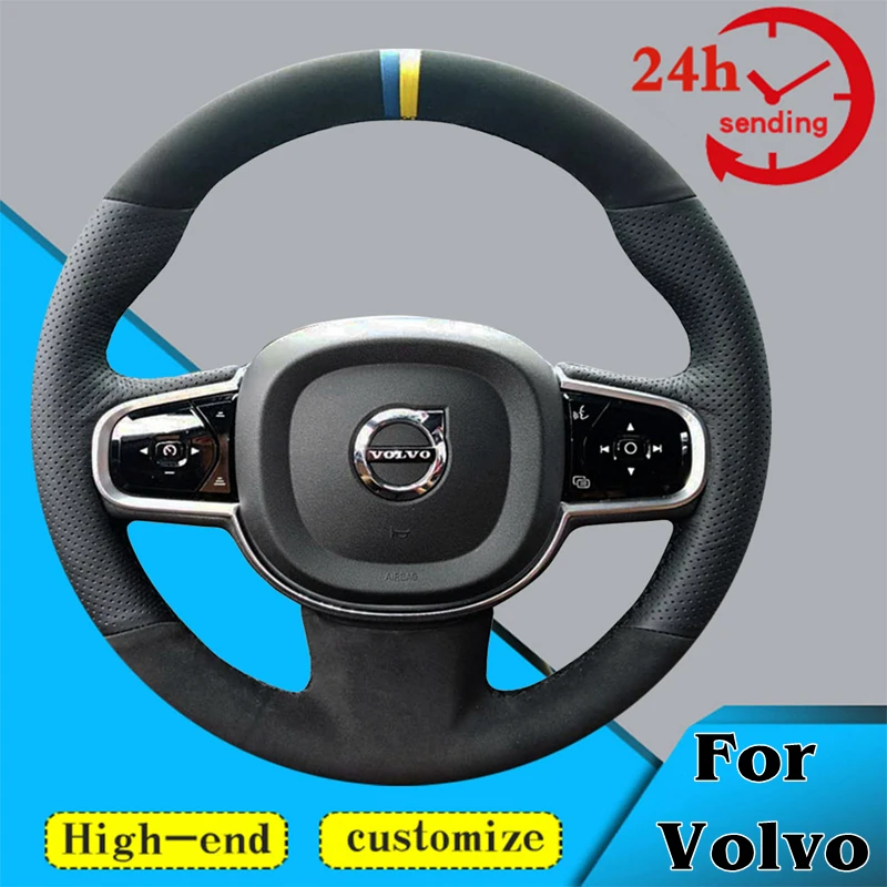 Kunden spezifische Auto lenkrad geflecht abdeckung 2015 passend für volvo s90 v90 xc90 2014-2018 xc60 s60 v60 2019 Autozubehör Interieur