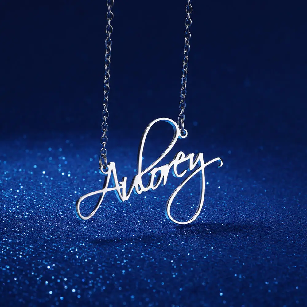 

Custom Name Letter Necklace for Women Stainless Steel Personalised Cursive Font Necklaces New Customized Jewelry Christmas Gift