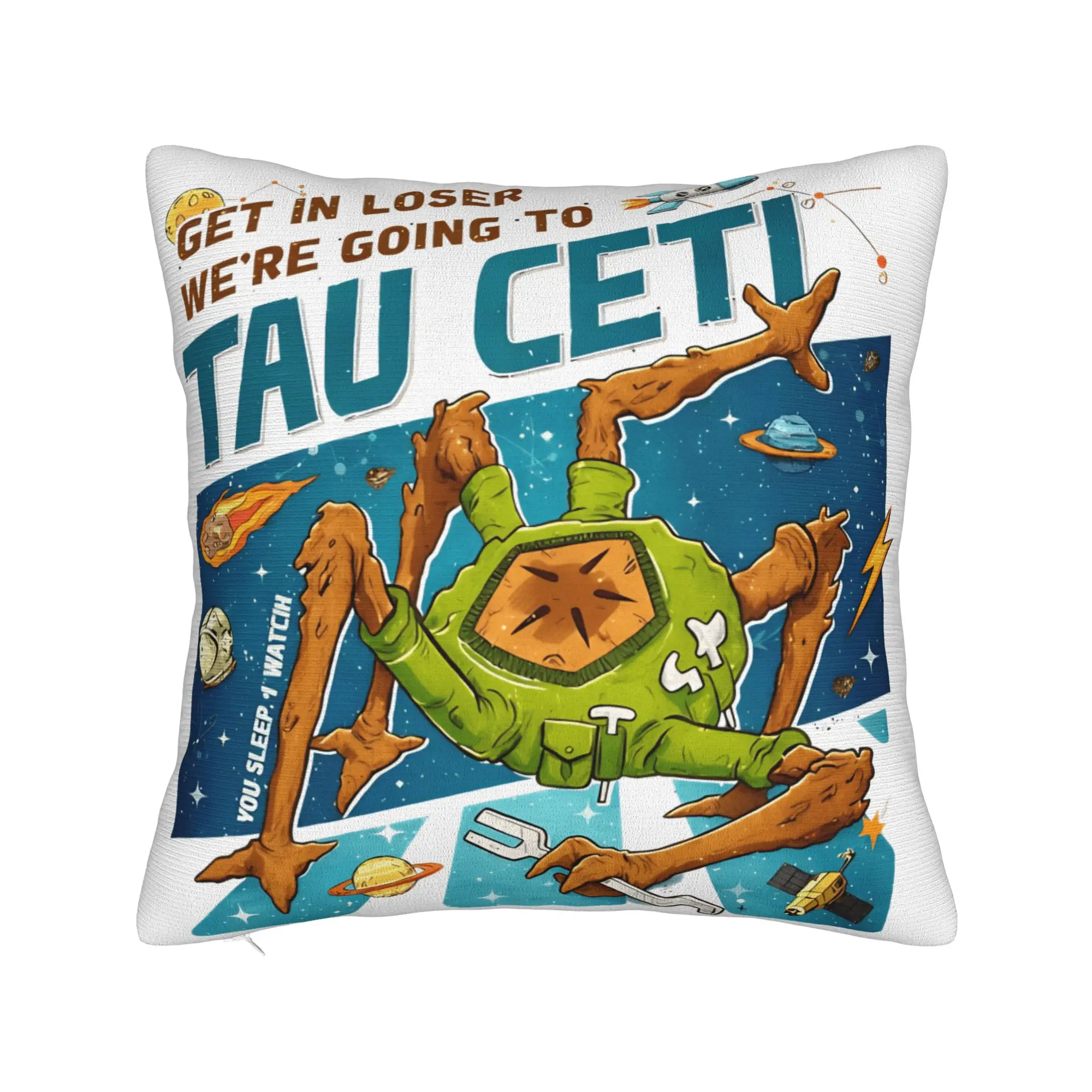 Custom Kawaii Pillow Cover for Living Room Chair - Project Hail Mary Design Featuring Rocky Ball