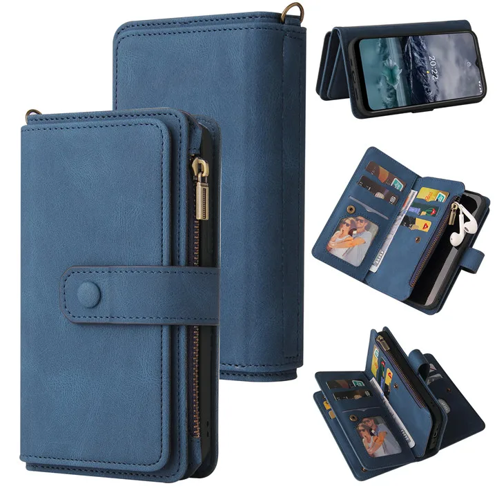9 Cards Wallet Case For Nokia 6 2018 Case Card Slot Zipper Flip Folio with  Wrist Strap Carnival For Nokia 6.1 Cover - AliExpress