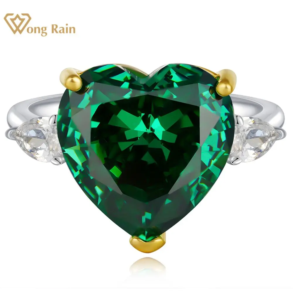 

Wong Rain 925 Sterling Silver Crushed Ice Cut Lab Sapphire Emerald Citrine High Carbon Diamonds Engagement Ring Fine Jewelry