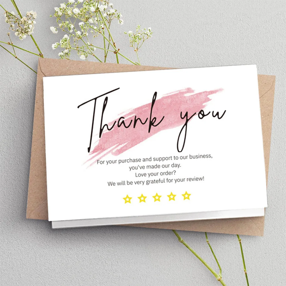 Thank You for Your Order Card 50 Pcs White Thank You Card Praise Labels for Small Businesses Decor for Small Shop Gift Packet