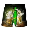 3D Print Funny Beer Beach Shorts For Men Hip Hop Cool Oversized Short Pants Summer Fashion Casual Swim Trunks Male Clothing 3