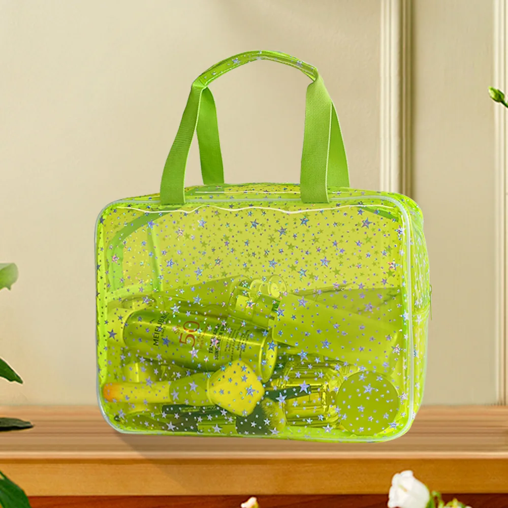 Neuankömmling Kosmetiktasche für Frauen, tragbare Reise-Kulturtasche, langlebiges PVC-Material, Reißverschluss, großer, transparenter Make-up-Organizer – Detail 7