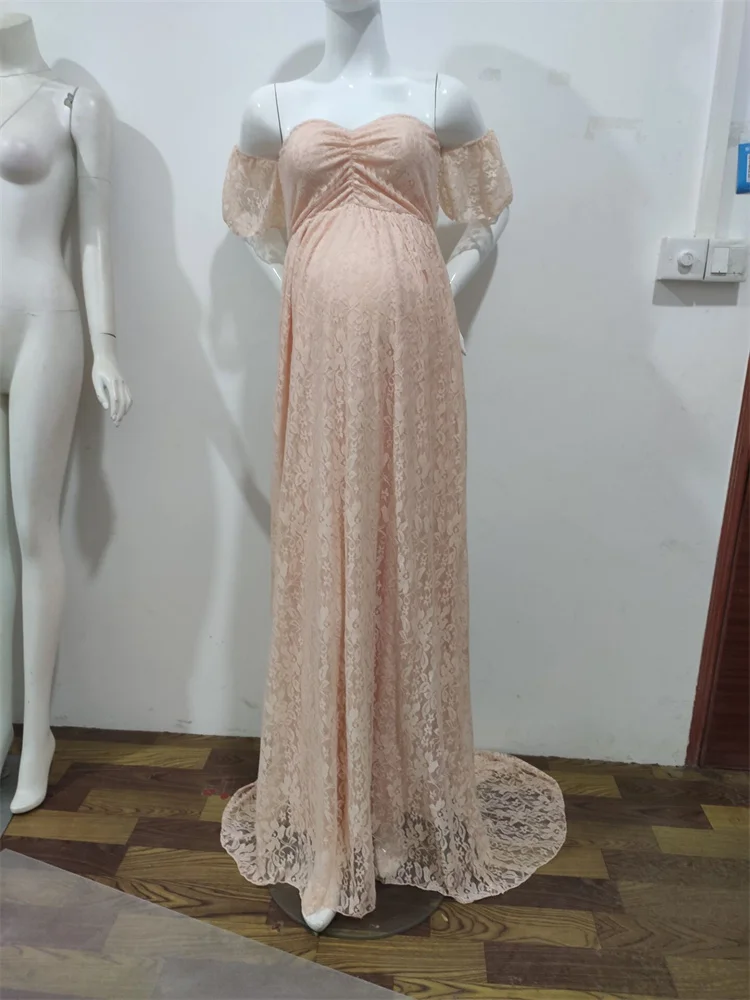 Pregnant Woman Long Wedding Dress Photography Props Shoulderless Sexy Lace  Summer Gown Maternity Fancy Shooting Photo Clothes - AliExpress 1501