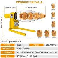 800/1000W Pipe Welding Machine 220V Pipe Welding Iron PB/PP/PE/PPR Pipe Welding Tools, Home Water Pipe Plastic Welding Tools 2