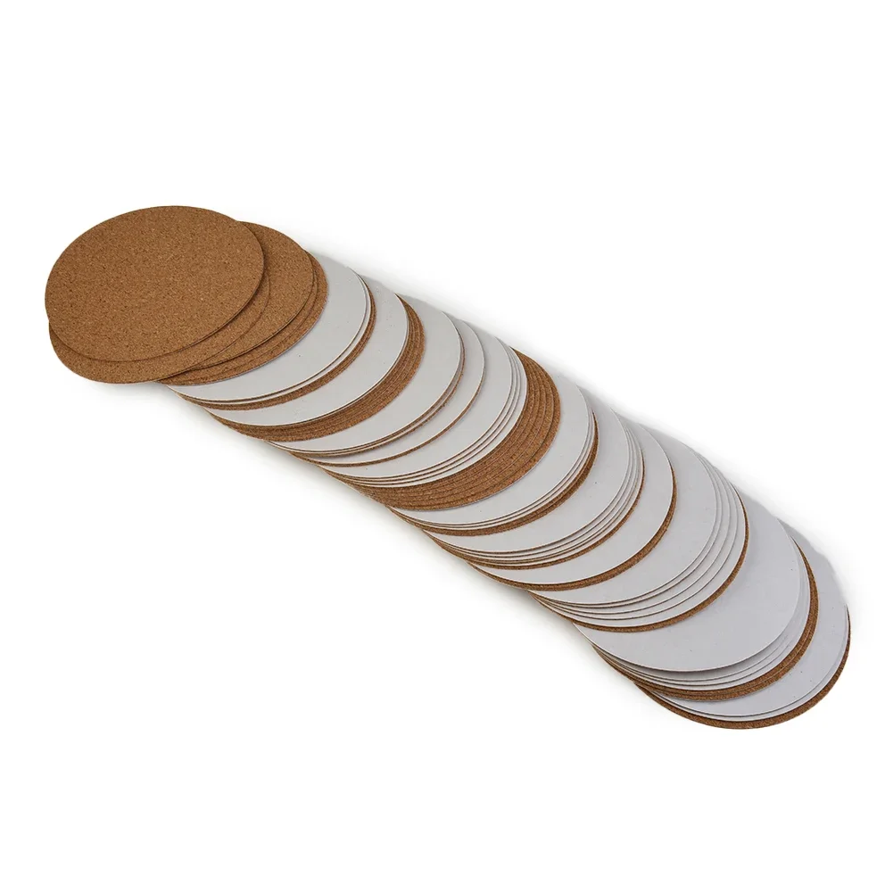 

60pcs Self Sticker Cork Coasters Cork Mats Cork Backing Sheets For Coasters DIY Desktop Decoration Kitchen Table Pad
