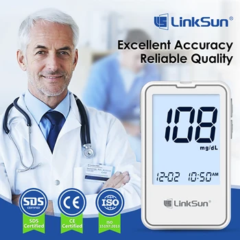 G-425-2 Linksun Blood Glucose Meter Glucometer Kit Diabetes Testing Medical Blood Sugar Lancets digital glucometer complete Kit 3