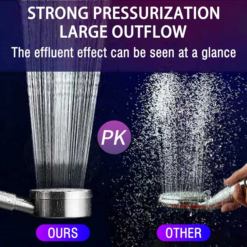 SUS 304 Stainless Steel Bathroom Handheld Shower Head High Pressure Water Saving Sprayer Nozzle Supercharged Rainfall Showerhead 4