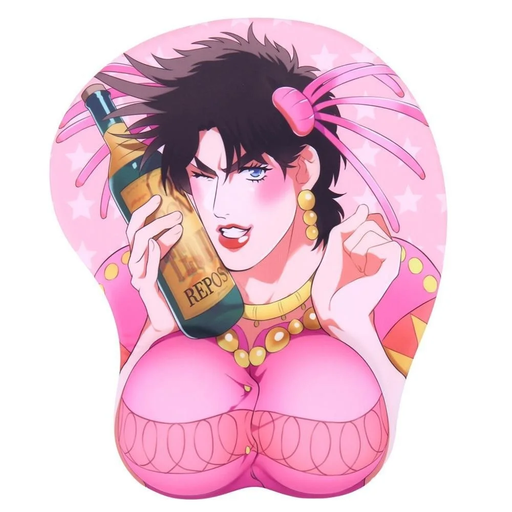 Новый аниме 3D коврик для мыши Джозефа Joestar Мягкая грудь с подставкой запястья