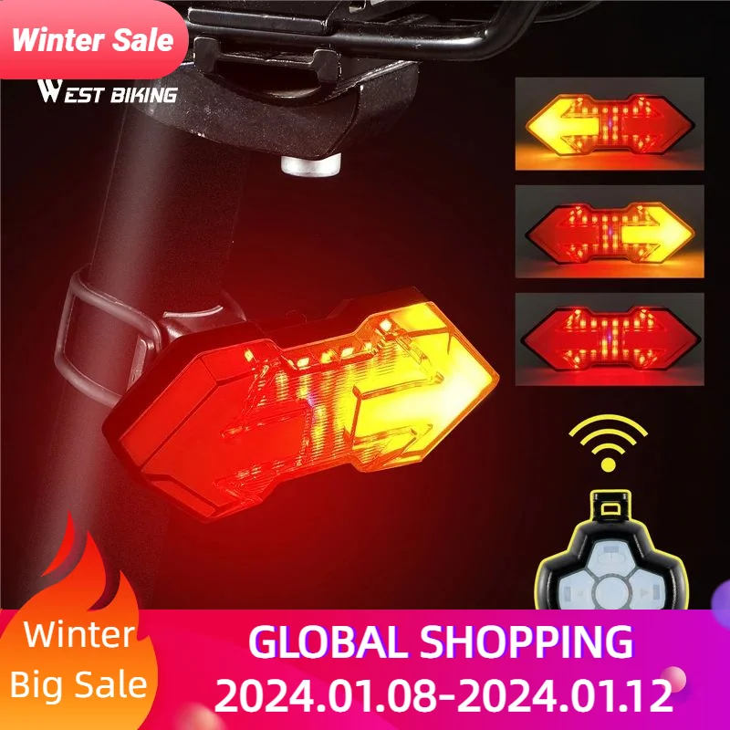 

WEST BIKING велосипед беспроводной поворот Singal Flash светильник s USB Перезаряжаемый велосипед задний светильник безопасности Предупреждение направленный светодиодный хвост светильник s