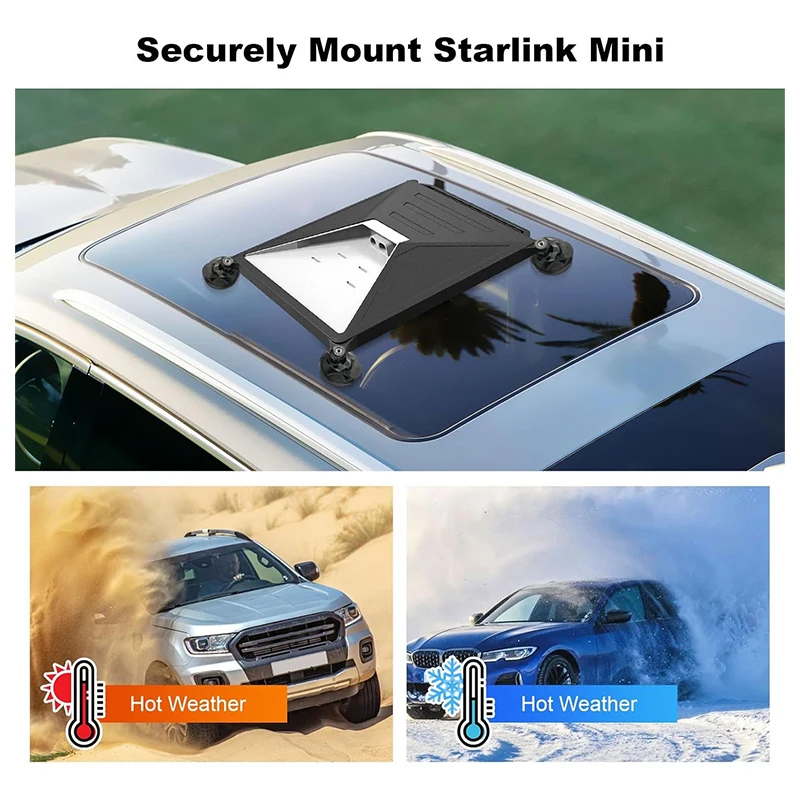 스타링크 미니용 실리콘 케이스 (흡착컵 포함) RV 차량 루프 마운트 키트용 미끄럼 방지 보호 커버, 아웃도어 여행용품