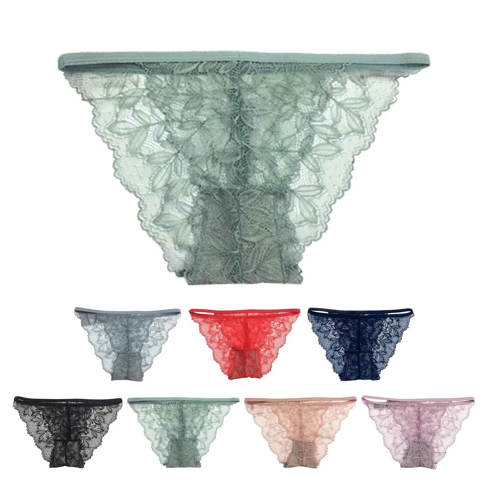 

Трусики женские кружевные однотонные, простые Соблазнительные удобные простые хлопковые, нижнее белье для женщин, бикини