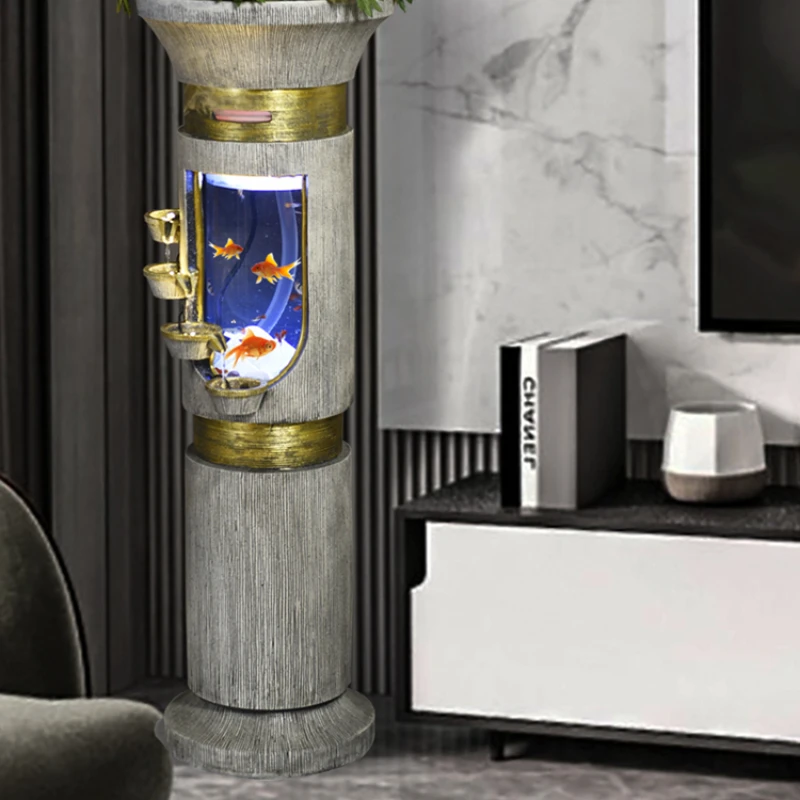 

Creative Nordic Living Room Water Fountain Fish Tank Modern Light Luxury Home Decorations Floor Ornaments