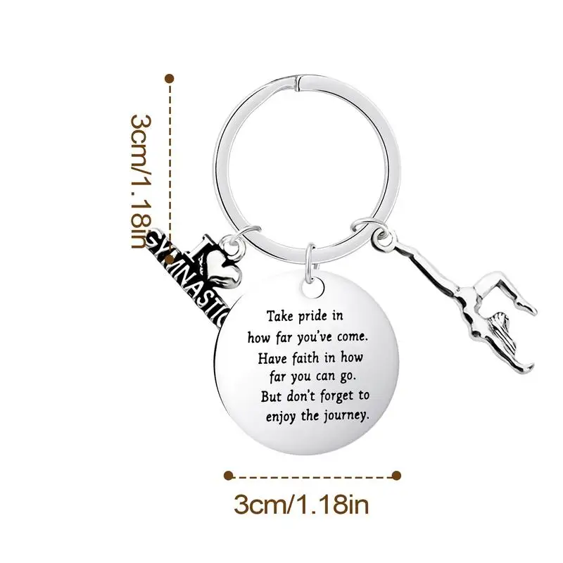 Gymnastics Keychain Stainless Steel Bag Pendant Gymnastics Backpack Keychain for Gymnast Accessories for Girls