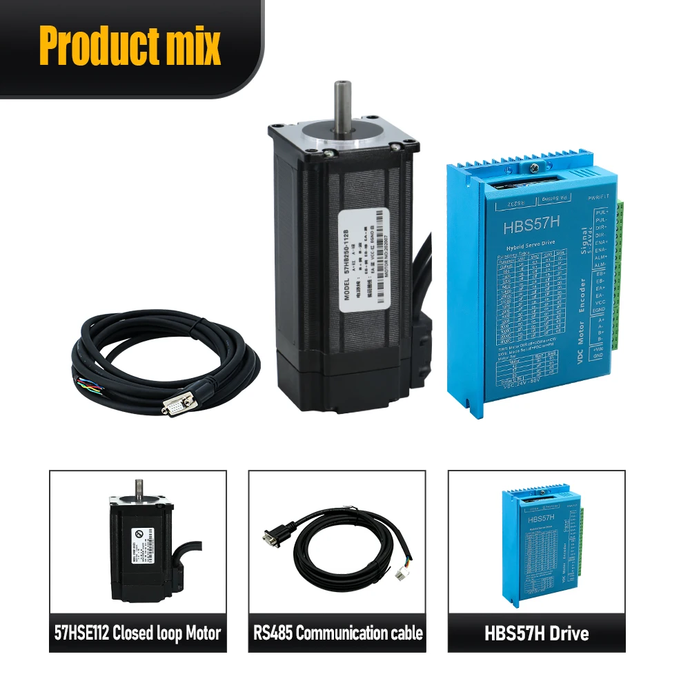 Stepper Motor Servo Motor HL;TNC 57 Nema23 2Phase 3nm Stepper Servo Motor with HBS57H Hybrid Closed loop Engine Driver and Brake for cnc Engraving router