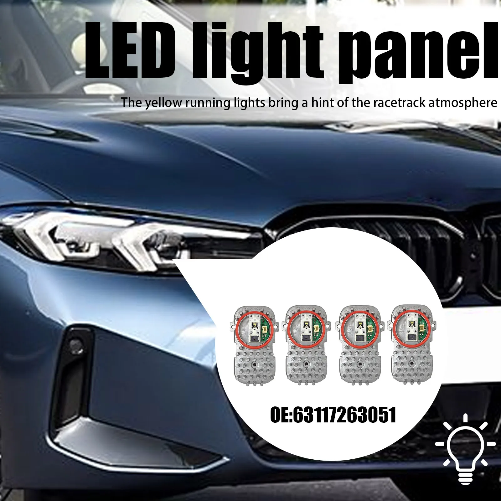 Xenon Headlight Yellow Daylight LED Modules 63117263051 for BMW X3 2011-2016 X5 2011-2018 X6 2015-2019