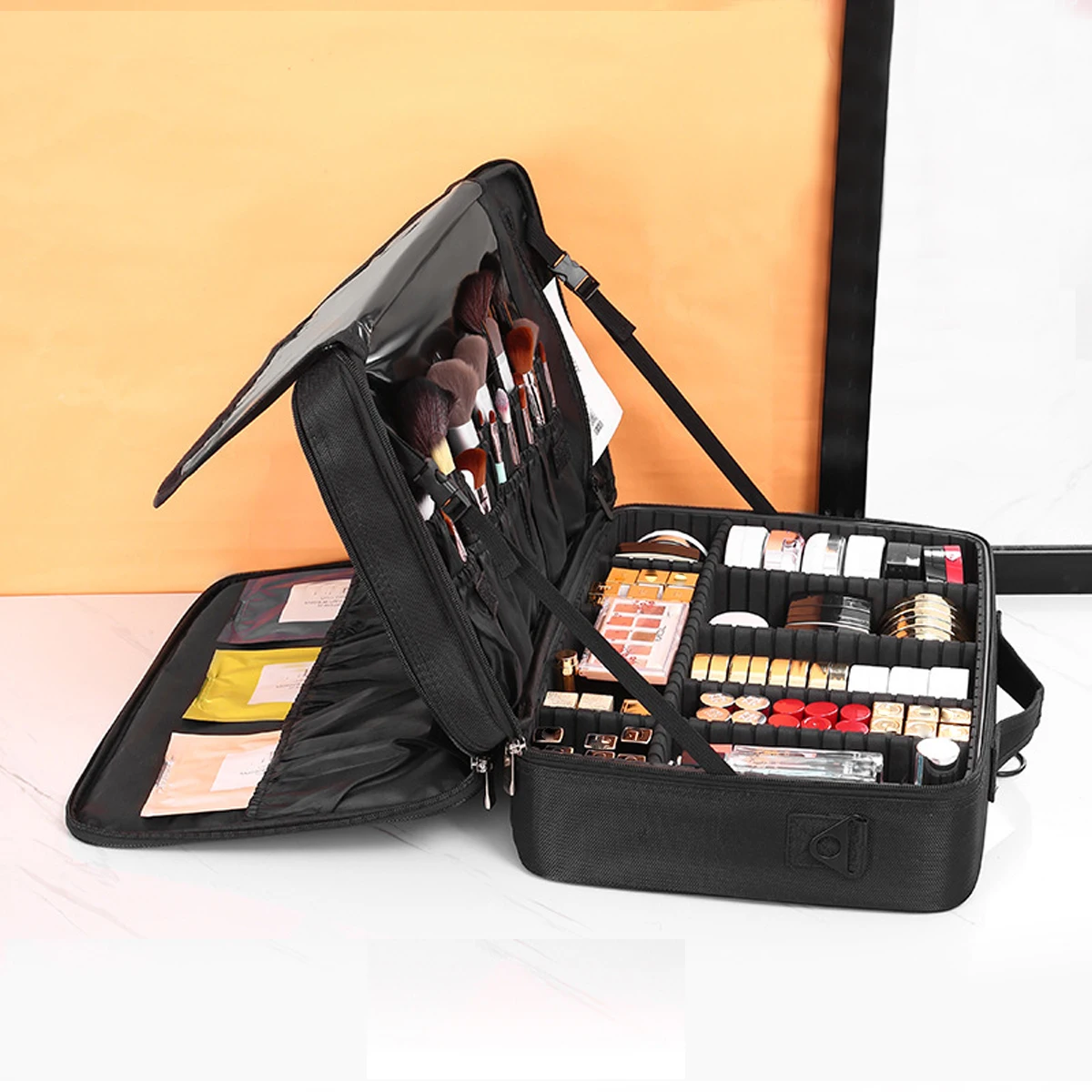 Three-layer Cosmetic Case Large Waterproof Oxford Cloth Manicure Makeup Toolbox,Travel Underwear Storage Box 3