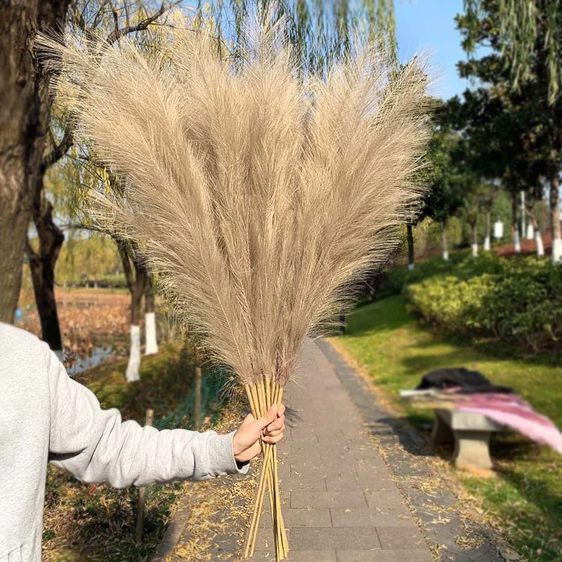 1Pcs Artificial Pampas Grass Home Room Decor Simulation Reed Flower Bouquet DIY Wedding Decoration Birthday Party Supplies