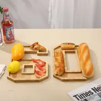 Large Wooden Number Charcuterie Board Fillable Practical Wood Number Serving Tray Decorative Number Food Tray Baby Birthday 2