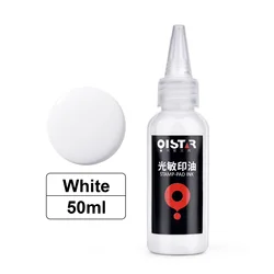 Vibrant 12 - Color Photosensitive Printing Ink Set - 50ml Bottles for Official Stamps & Office Use (White)