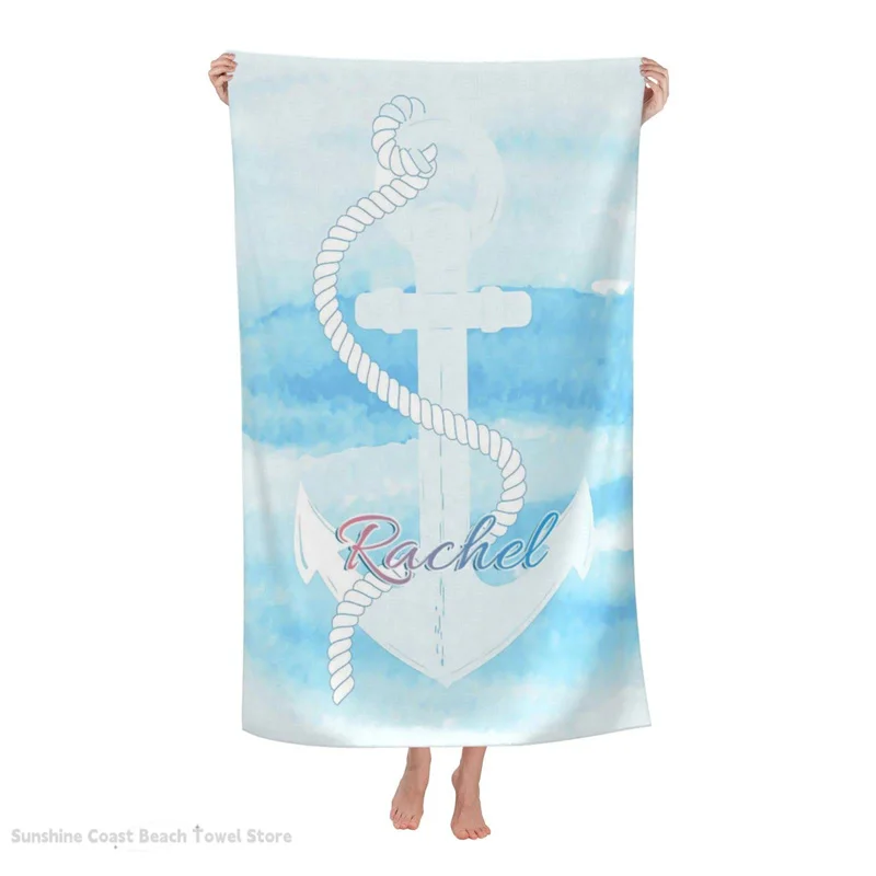 

Anchor Beach Towel Sand Free Microfiber with A Cute Design Oversized Large Beach Towels Highly Absorbent Lightweight Soft Gift