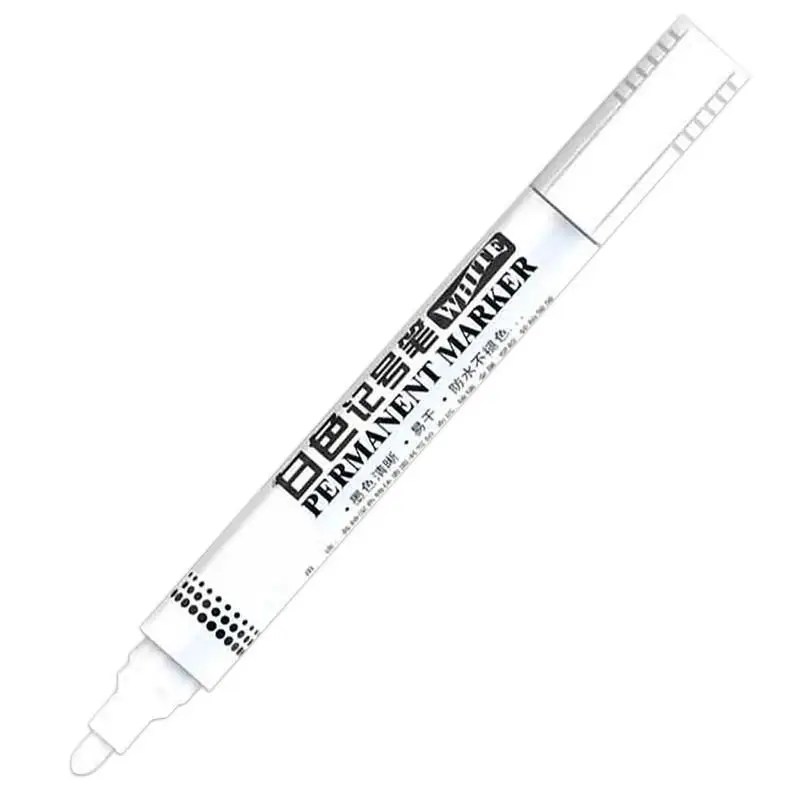 

White Permanent Pen Acrylic White Paint Pen With Waterproof Super Compact White Ink DIY Painting Art On Glass Stone Paper Metal