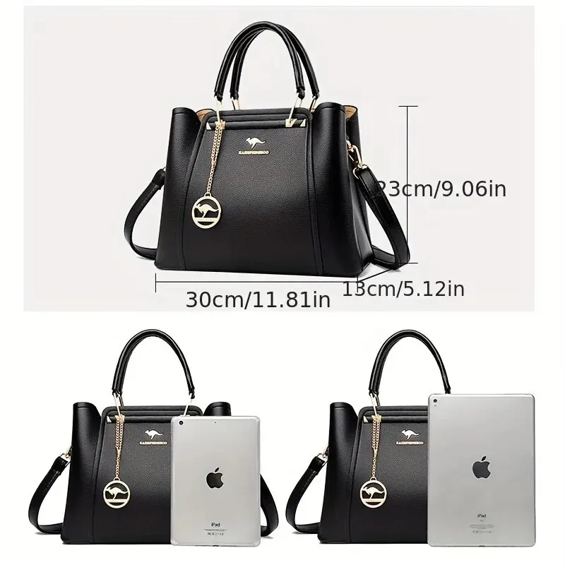 Ladies Handbag Shoulder Bag Crossbody Bag Fashion Women Soft PU Leather Handle Large Capacity Shopping Messenger Tote