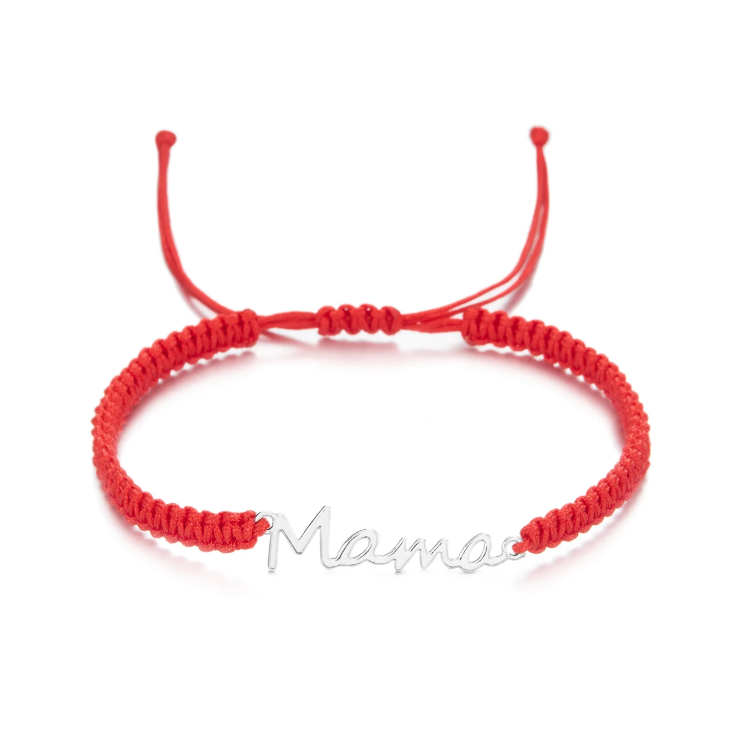 Buchstabe Mama Charm Rotes Schnurarmband für Frauen Handgefertigtes Wachsseil Verstellbare Armbänder Armband Schmuck Muttertagsgeschenk – Detail 8