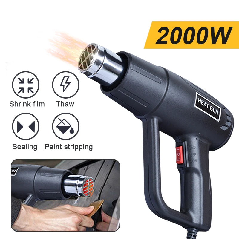 2000W Industrial Electric Hot Air Heat Gun Thermoregulator Display Heat Gun Shrink Wrapping Thermal Blower Dryer For Soldering electric impact wrench for lug nuts