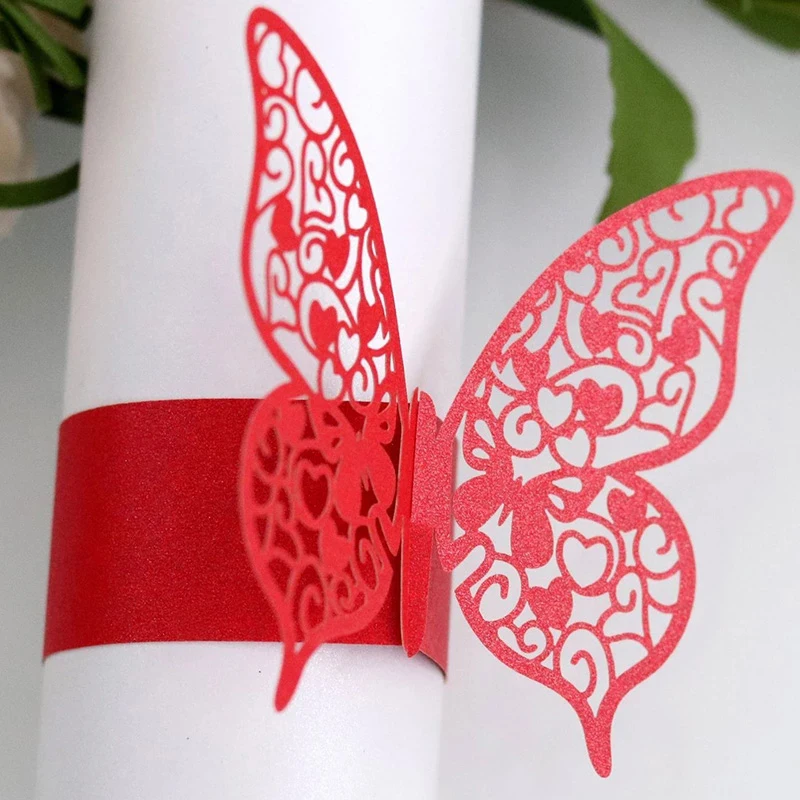 Napkin Ring, Christmas Napkin Holder, 50Pcs Napkin Rings Wedding Birthday Christmas Dinner Home Table Decoration Napkin Rings Holders Party Supplies Favors