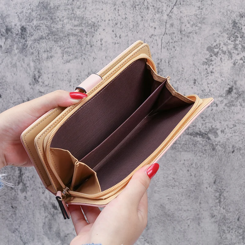 Women purse PU leather horizontal zipper
