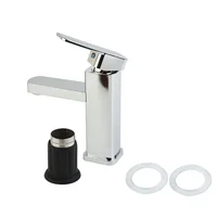 Sitting And Standing Mono Basin Tap Faucet Bathroom Bath Copper With Chrome Plating Electroplating Mixer Square 1